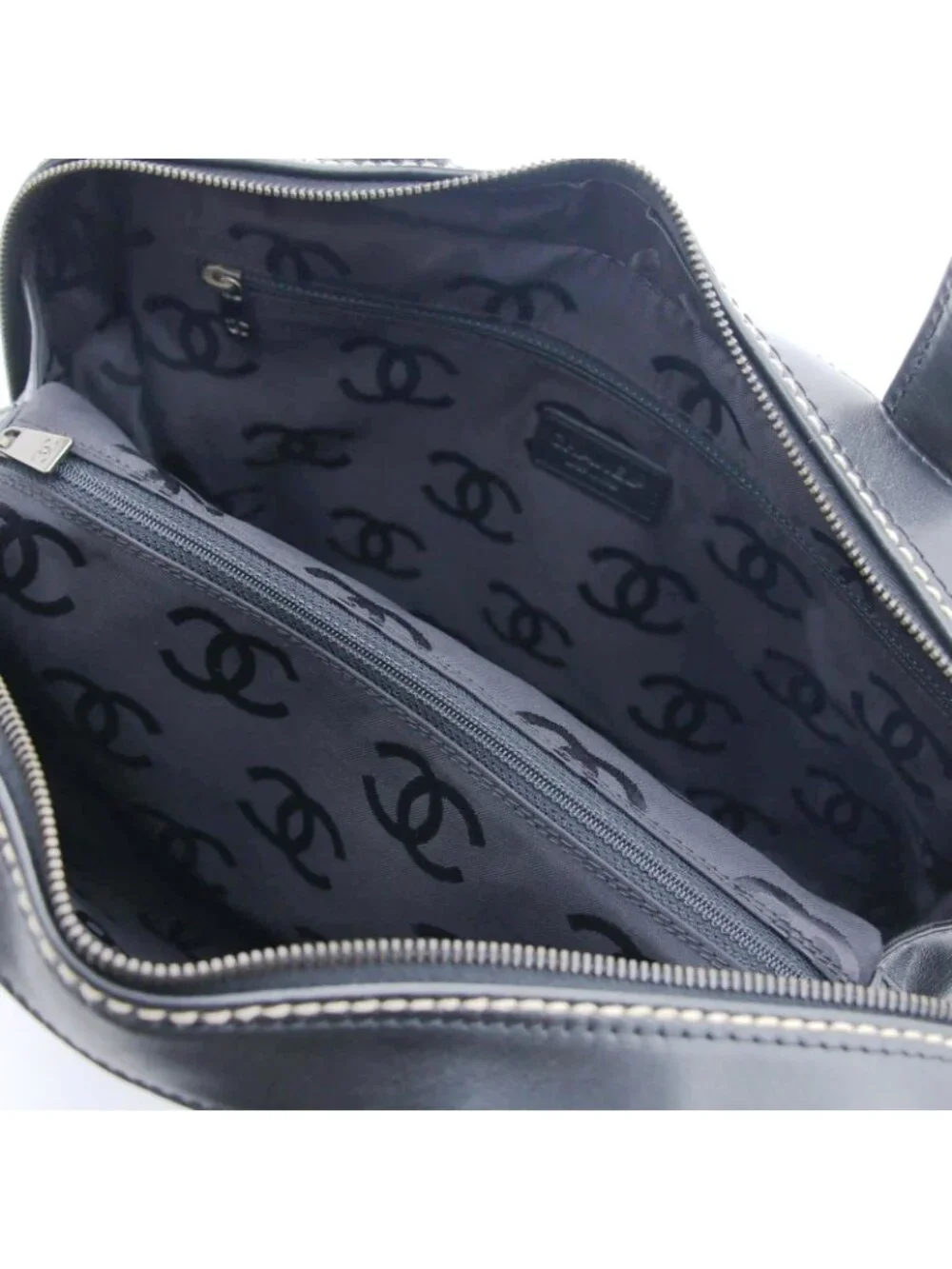 Chanel Wild Stitch Handbag Black Leather